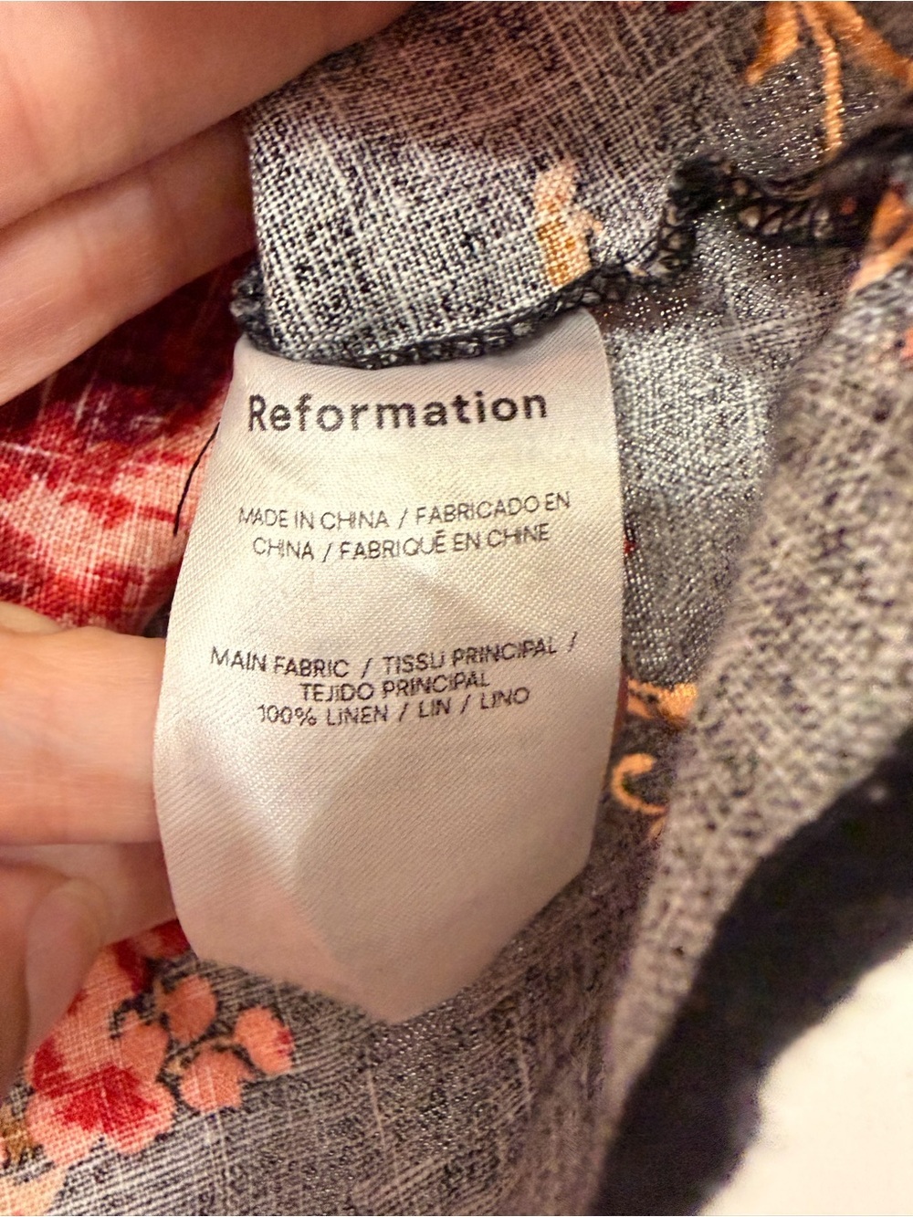 Reformation Vancouver Floral Linen Mini Skirt Red & Black Size 6 - Picture 4 of 7